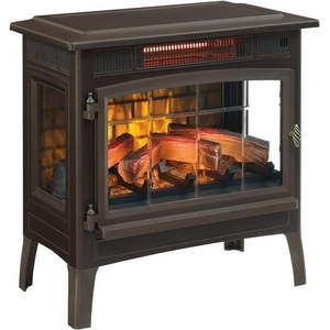 lot 17226 image: Duraflame 3D 24  W x 23.4  H x 12.9  D Infrared Electric Fireplace Stove - Bronze  DFI-5010-02 - Retail $259