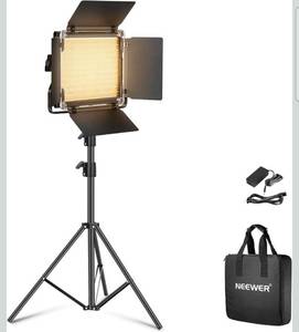 lot 17239 image: LED Studio Light with Tripod Stand 2 pack - Retail $199