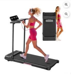 lot 17254 image: Compact Walking Pad with Handle Bar, 3.5HP Electric Portable Walking Pad Treadmills with Handles for Home Small Spaces, 0.6-10MPH Home Small Treadmill with Big Screen for Office Apartment, 400LBS - Retail $209
