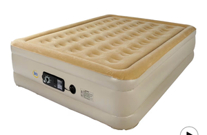 lot 17260 image: Serta Raised Queen Air Mattress with Never Flat Pump  Luxury Inflatable Mattress with Built in Air Pump to Ensure a Good Night��s Rest  Heavy Duty Blow Up Mattress with Self Inflating Pump - Retail $159