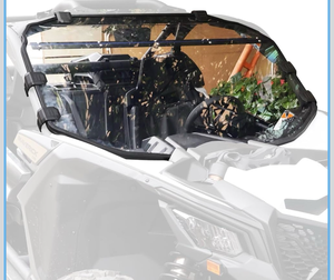 lot 17265 image: StarknightMT Maverick X3 Windshield - Scratch Proof X3 Front Windshield Compatible with Can-Am Maverick X3 900 XRS XDS Turbo R Max 2017-2025, Heavy-Duty Polycarbonate X3 Window Accessories - Retail $187
