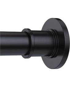 lot 17282 image: BRIOFOX Industrial Shower Curtain Rod - Rustproof Non-Slip Long Tension Shower Rod 54-90 Inch Stainless Steel Tension Curtain Rod for Windows, Matte Black - Retail $33