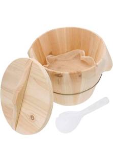lot 17288 image: Zerodeko Handmade Wooden Steaming Bucket with Detachable Lid and Movable Bottom Natural Wood Rice Steamer for Kitchen Use Easy to Clean Smooth Surface Keeps Rice Warm Longer - Retail $35