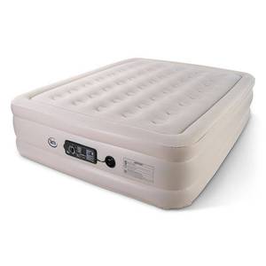 lot 17289 image: Serta 16  Raised Queen Luxury Air Mattress with Internal Ac Pump - Retail $159