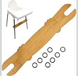 lot 17323 image: High Chair Footrest, Adjustable Non-Slip Natural Wooden Foot Rest for Baby HighChair Footrest, Foot Rest for High Chair Baby Compatible with IKEA Highchair Accessories - Retail $0