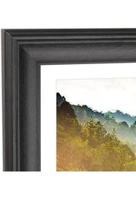lot 17329 image: 17x34 Picture Frame Solid Wood Black, Display 15x32 (With mat) or 17x34 (Without mat) Photos, Poster, Painting,Puzzles (X23B1734W1532) - Retail $45