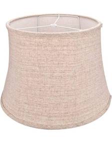 lot 17349 image: Tootoo Star Brown Large Drum Lamp Shade for Chandeliers Floor Light and Table Lamp,12x16x11 Spider,Fabric Natural Linen Hand Crafted (Brown) - Retail $39