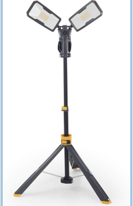 lot 17360 image: LUTEC 6290Max 15000 Lumen 138W Dimmable LED Work Light with Telescoping Tripod, Adjustable Color Temperature Dual-Head Work Light with Stand and 8 Ft 3-Prong Power Cord - Retail $199