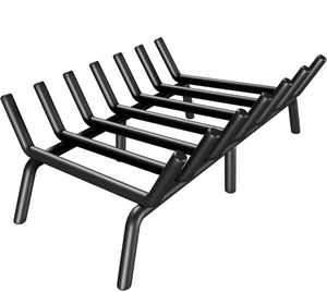 lot 17368 image: Fireplace Grate 27 inch 7 Bar Fireplace Log Grate Heavy Duty Solid Steel Indoor Chimney Hearth with 6 Enhanced Stability Legs Kindling Tools Pit Wood Stove Firewood Burning Rack Holder - Retail $80