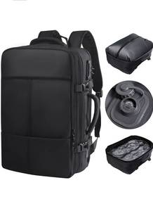 lot 17375 image: Vacuum Backpack Travel with Pump, Large 80L Exapandable Air Compression Vacuum System, Available Boarding, Carry on Luggage, Water Resistant, TSA Lock and Strong Sealing Airbag for Travel, Black - Retail $0
