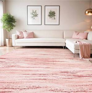 lot 17395 image: tchdio Pink Rug-8x10 Area Rugs for Living Room, Ultra Soft Washable Rugs for Bedroom Non Slip Nursery Rug, Kids Rug Playroom Carpet for Bedroom, Pink - Retail $149