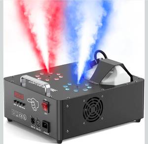lot 17418 image: 2000W Professional Fog Machine Dual Nozzle with 16 RGB LED, DMX Control Adjustable Smoke Direction, 2.5L Tank LCD Display 30000CFM for Halloween Christmas Stage DJ Party Club Events - Retail $175