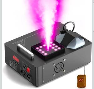 lot 17420 image: 1500W Fog Machine with Lights 24 RGB LED Stage Smoke Machine Vertical Halloween Smoke Machine DMXWirelessManual Control 2.5 Liters with 20000 CFM for Wedding Christmas Party Outdoor Indoor - Retail $129