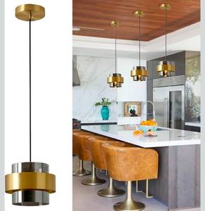 lot 17423 image: Modern Pendant Light Smoke Gray Glass Pendant Light Gold Hanging Light Fixture Adjustable 1-Light Industrial Pendant Lighting for Kitchen Island Dining Room Bedroom - Retail $96