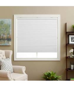 lot 17460 image: Cellular Shades Cordless Blackout Honeycomb Blinds Fabric Window Shades White(Blackout), 24 W x 64 H - Retail $51