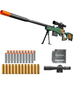 lot 17465 image: Toy Gun Dart Foam Pellet Blasters Shell ejecting Shotgun Cool Stuff Gifts for boy Age 8 9 10 11 12 Year Old Teen Adult Kid Shooting Game with Scope Soft Bullet Sniper Rifle (Green) - Retail $39