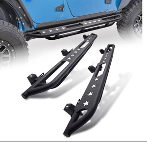CALLIERT Running Boards Compatible with 2007-2018 Jeep Wrangler JK 4 Door, Steel Build Side Steps, Black Powder Coated