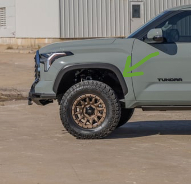 lot 44 image: Complete Set of Fender Flares Toyota Tundra 2WD4WD (2022-2026) - front and back, Great for Replacing broken fender flares, No Bolts or Rubber $400 Value