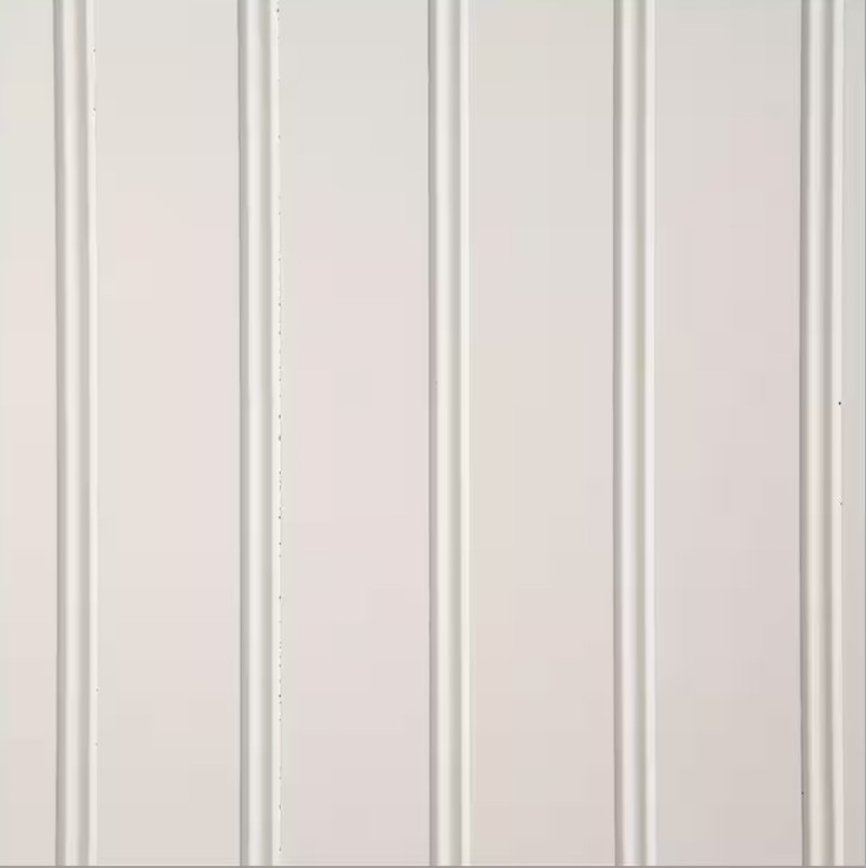 lot 97 image: 32 sq. ft. 316 in. x 48 in. x 96 in. Beadboard White True Bead Panel sm blemish on corner