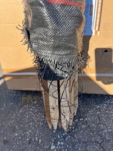 lot 75 image: 4 x 10 Wooden Stake Washout Fence - Black