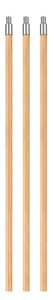lot 78 image: Bundle of 3 Wood Broom Handle with Metal Threaded Tip Heavy Duty Natural Lacquered Wood Handle for Floor Home Office Commercial, 6 x 1 Diameter