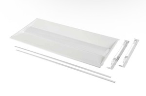 lot 58 image: Keystone 2X4 LED Center Basket Doorframe Retrofit WattageCCT Selectable 30W25W20W 3500K4000K5000K 120-277V Frosted Curved Lens 0-10V (KT-RKIT30PS-24DC-8CSA-VDIM CR) Retails $119