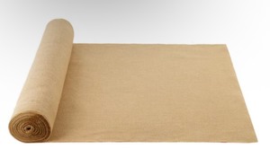 lot 19 image: Burlap Fabric Roll, 40 in. x 150 ft, and 50 x 50 High Density Wide Natural Burlap Fabric Rolls, Cabinet Type Accessory Retails $99