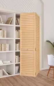 lot 10 image: 24 in. x 80 in. Plantation Full Louver Solid Core Unfinished Wood Interior Closet Bi-Fold Door Retails $114