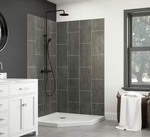 JETCOAT 42 in. x 78 in. 2-Piece Easy-Up Adhesive Neo-Angle Shower Surround in Slate *Retails $399*