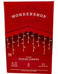 lot 42727 image: Wondershop 300 LED Icicle Lights