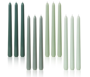 lot 42736 image: Bundled pkg-Glass Taper Candle Holder Set and various taper candles.