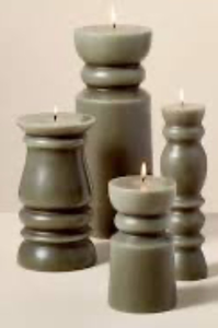lot 42738 image: Misc. Candles, Taper candles and holders and a snuffer.