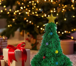 lot 42742 image: BUNDLED pkg of tinsel, snowflakes, towels and a table runner.