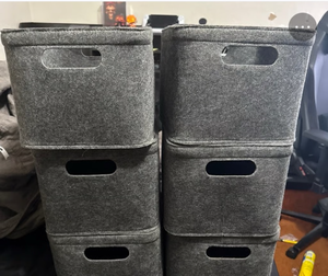 lot 42783 image: Brightroom Grey Felt Storage Bins - Set of 2