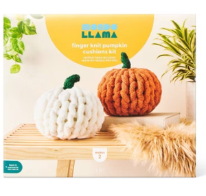 lot 42829 image: Mondo Llama Finger Knit Pumpkin Cushions DIY Kit