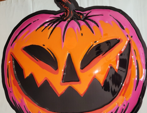 lot 42832 image: Hyde & EEK Neon Pumpkin Door Decor