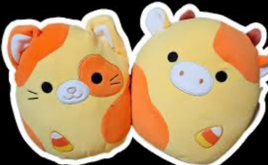lot 42873 image: Two Squishmallow Orange Cat Halloween Plushies