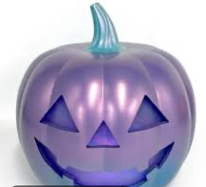 lot 42908 image: Two Target Bullseye Blue & Purple Light Up Pumpkin