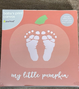 lot 42913 image: My Little Pumpkin Baby Footprint Canvas Kit