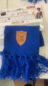 lot 42920 image: Harry Potter Ravenclaw House Scarf with Leather Patch