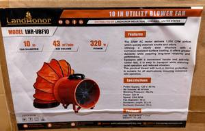 lot 5071 image: 10in Utility BlowerIndustrial Fan - Unused LHR-SHT25 - LHR-UBF10
