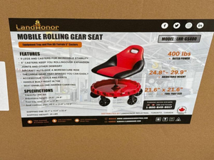 lot 5173 image: Landhonor  Mobile Rolling Gear Seat  LHR-GS400