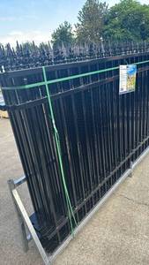 lot 6034 image: IRIF - 74 ft Wrought Iron Security Fence Panel Series w no posts - unused