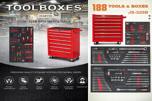 lot 6106 image: JS-328B - STARVOX - 188pcs Tools Trolley - Unused