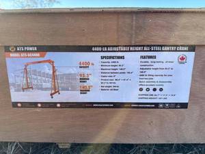 lot 6579 image: ATS-GC4400 - ATS Power - 4400-LB ADJUSTABLE HEIGHT ALL-STEEL GANTRY CRANE - Unused