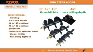 lot 6139 image: VOX-ASA - STARVOX - Mini Skid Steer Auger Kit, 3 Augers and 1 Power Head - Unused