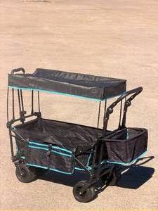 lot 5160 image: Landhonor Folding Utility Wagon Cart 220lb Capacity LHR-WCF220D ( Item is assembled )