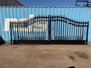 lot 101 image: &nbspHeavy-Duty 7x20ft Metal Driveway Gate - Unused