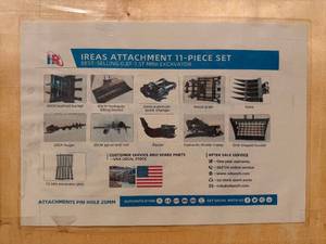lot 104 image: IREAS - IRANCH - 11-Piece Mini Excavator Attachment Set - Unused