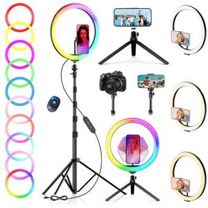 12" Selfie Ring Light with 73" Extendable Tripod Stand: PEYOU Desk Selfie Lights 38 Color Modes, Upgrade 3 in 1 Dimmable Adjustable Speed Ring Light for Makeup/TIK Tok/YouTube - Retail: $31"